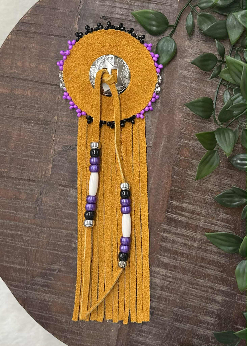 Medium Leather Wrapped Barrettes