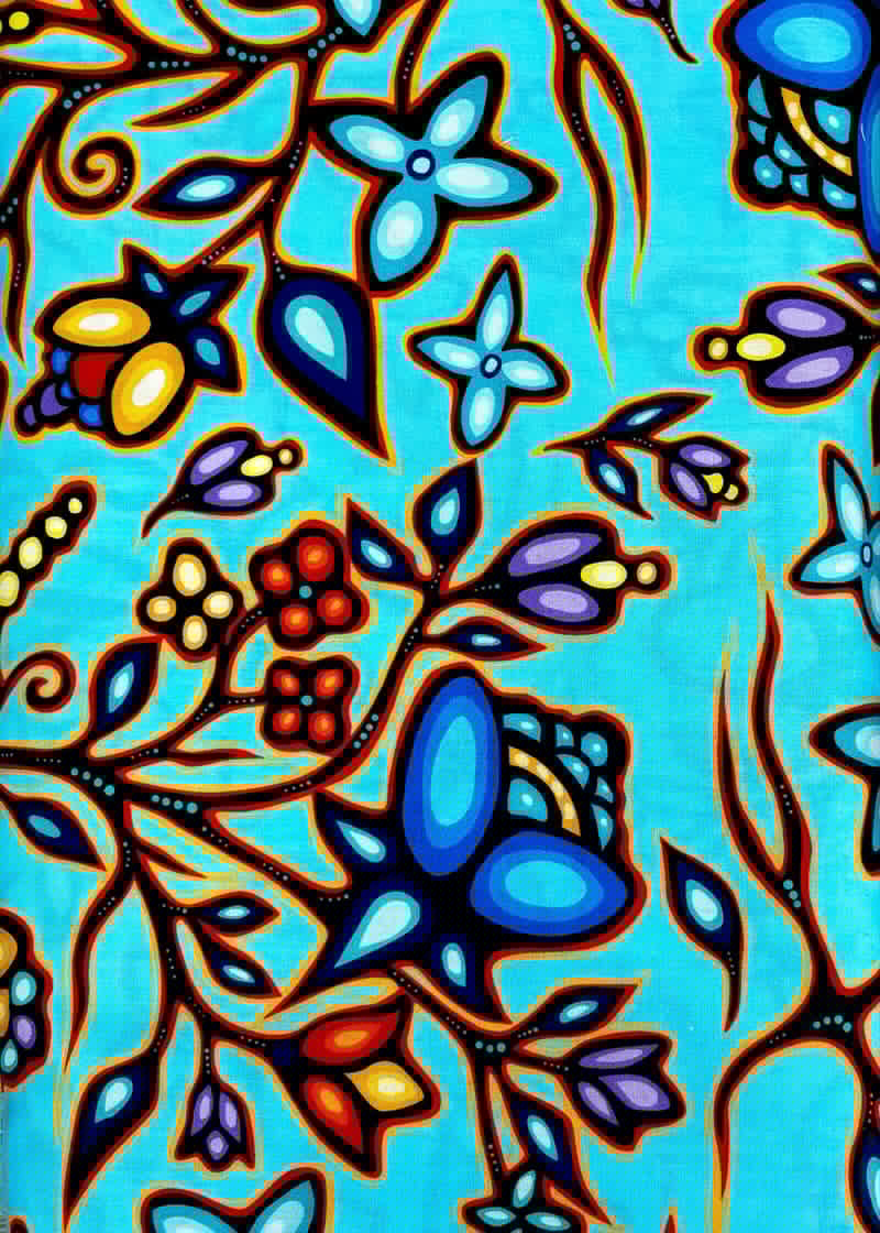 Ojibway Floral Fabric  By Jackie Traverse 2