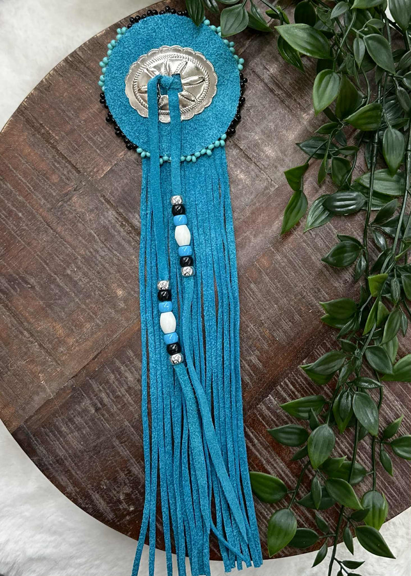 Large Leather Wrapped Barrettes