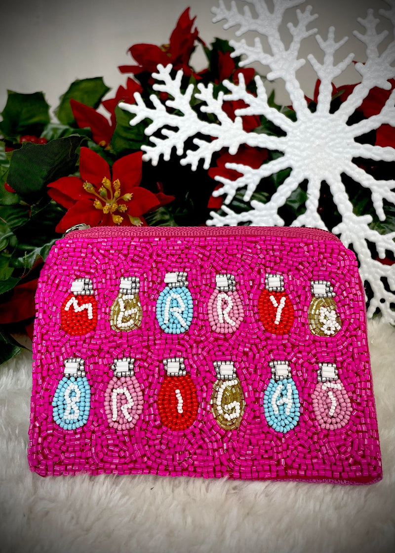 Merry & Bright Beaded Coin Purse