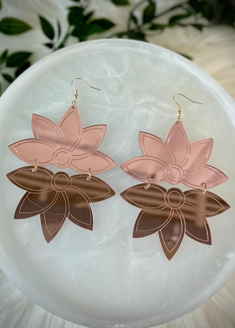 Metallic Flower Earrings
