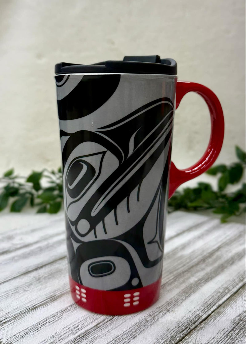 Artist Designed 17 Oz Ceramic Travel Mugs