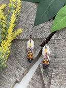 Stripe Painted Bone Earring