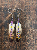 Stripe Painted Bone Earring
