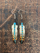 Stripe Painted Bone Earring