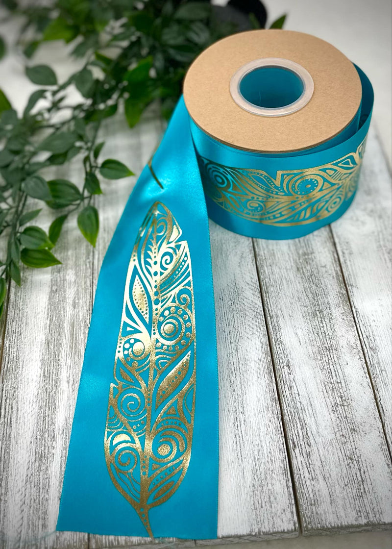 Metallic Feather 3" Ribbon