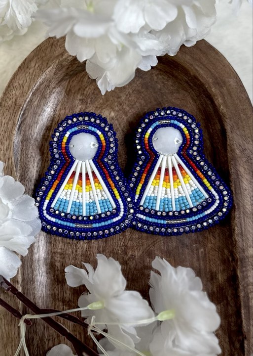 Beaded Fan Earrings
