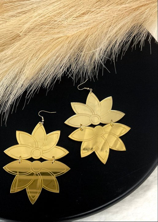 Metallic Flower Earrings