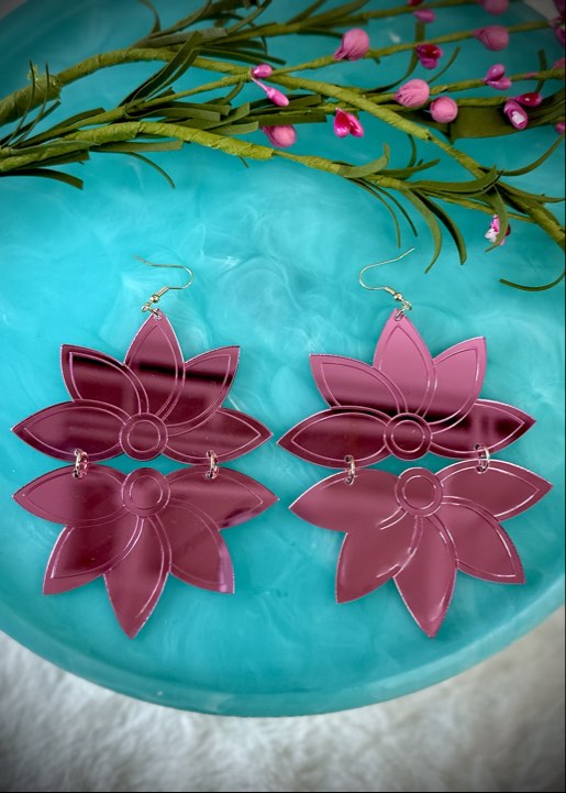 Metallic Flower Earrings