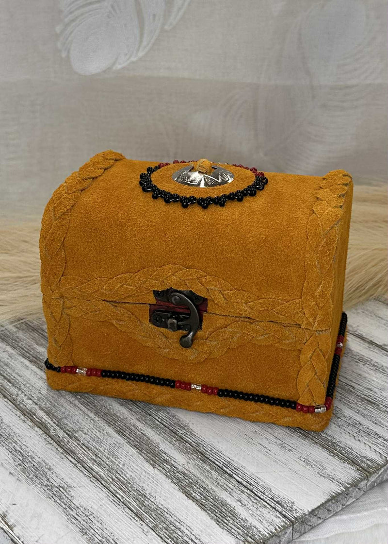 Leather Wrapped Mini Chest