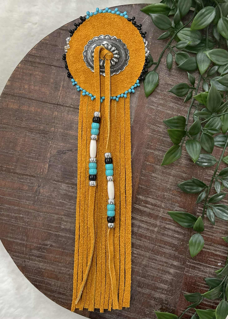 Large Leather Wrapped Barrettes