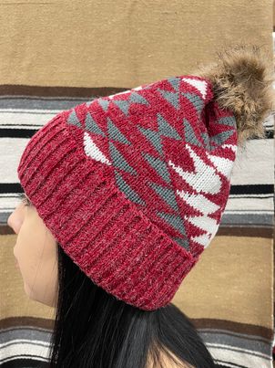 Aztec Toque with Pom Pom