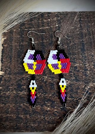 Colored Medicine Wheel Earrings