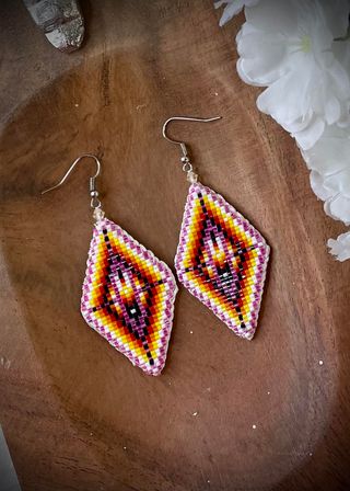 Diamond Single Feather Earrings