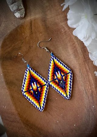 Diamond Single Feather Earrings