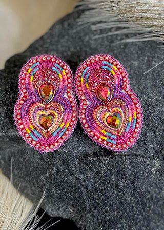 Teardrop/Heart Beaded Earrings