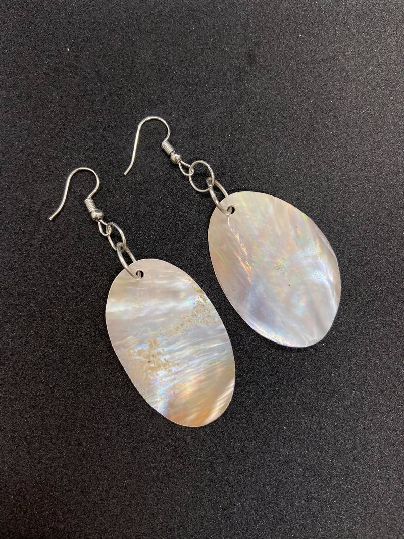 Oval Abalone Shell Earrings