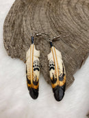 Bear Paw Painted Bone Earrings