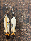 Dreamcatcher Painted Bone Earrings