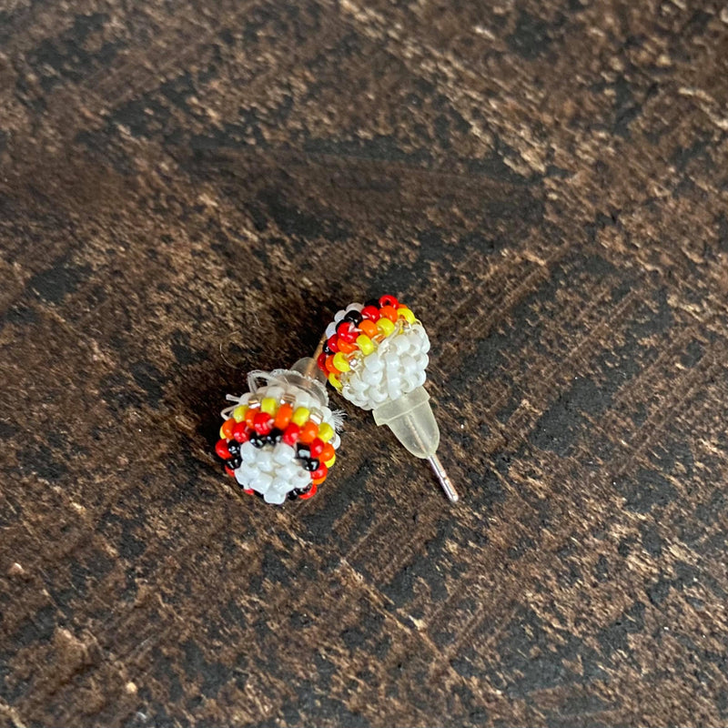 Round Beaded Stud Earrings