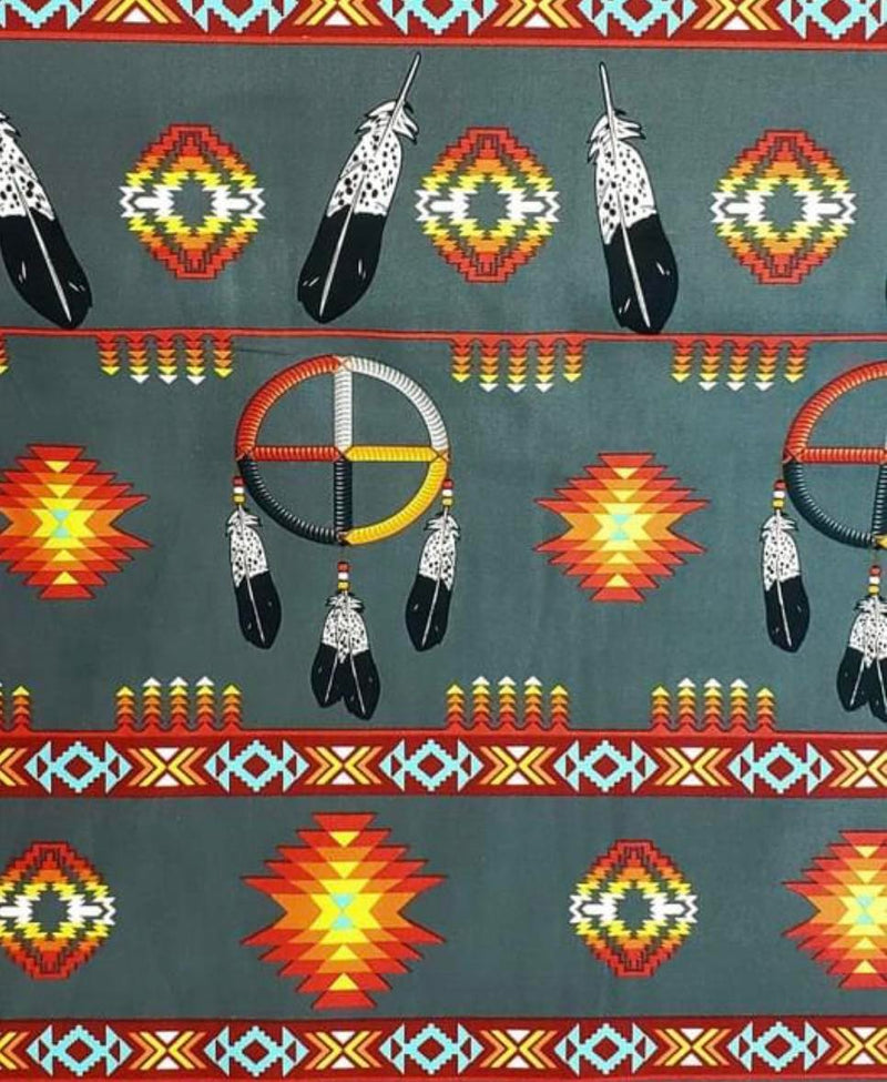 Dreamcatcher & Feather Design Fabric