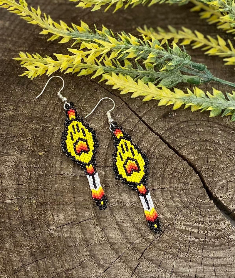 Wolf Paw Beaded Earrings