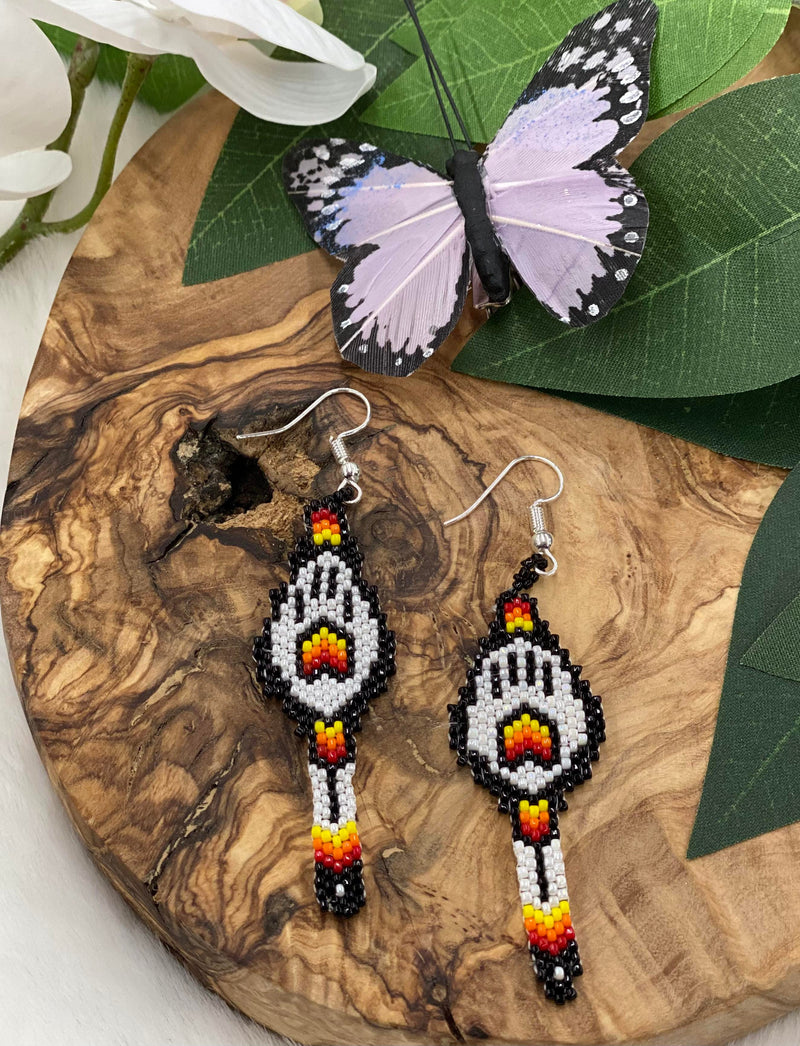 Wolf Paw Beaded Earrings