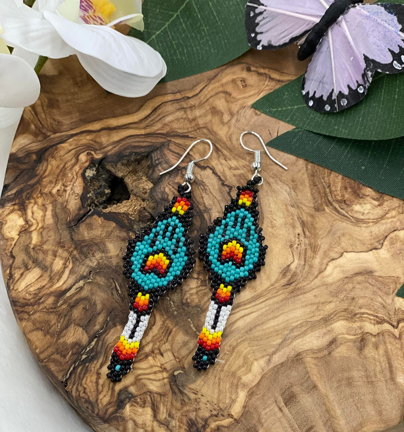 Wolf Paw Beaded Earrings
