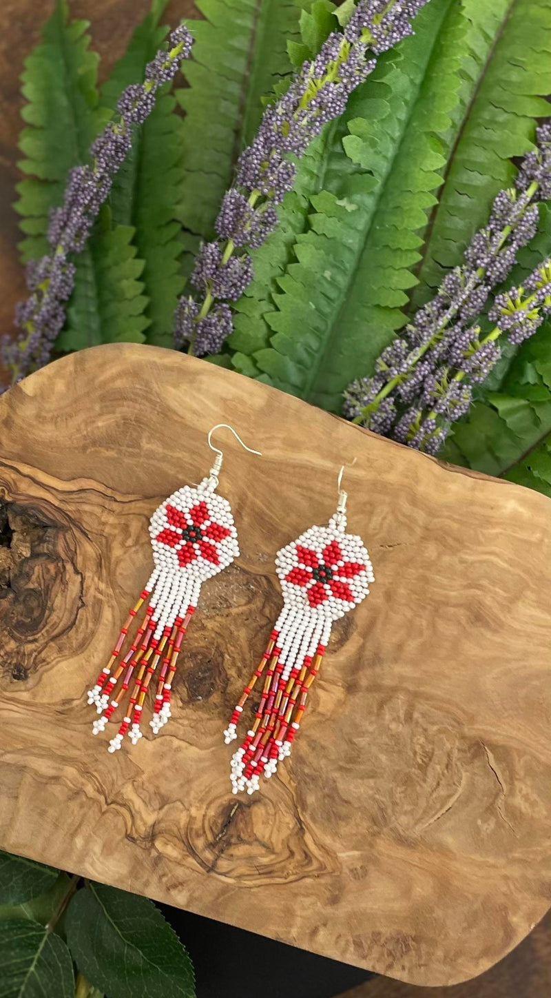 Red Star Dangle Earrings