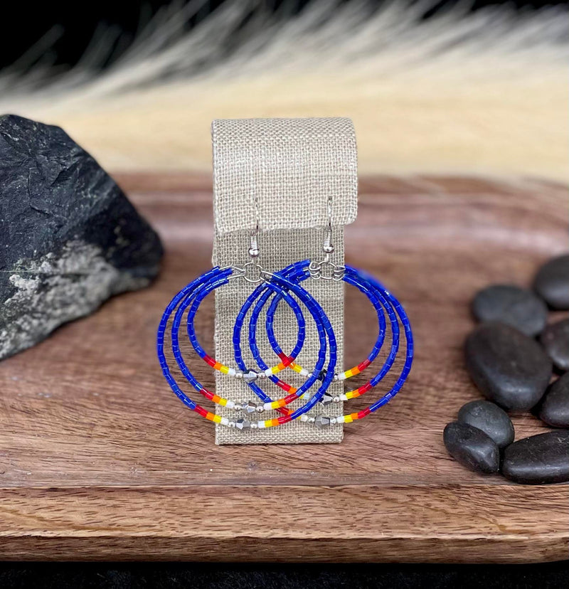 Triple Hoop Beaded Earrings