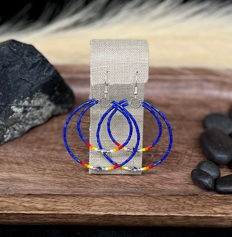 Double Hoop Beaded Earrings