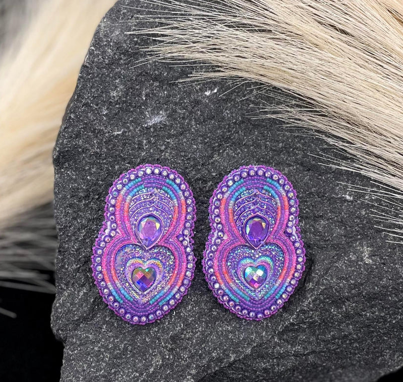 Teardrop/Heart Beaded Earrings