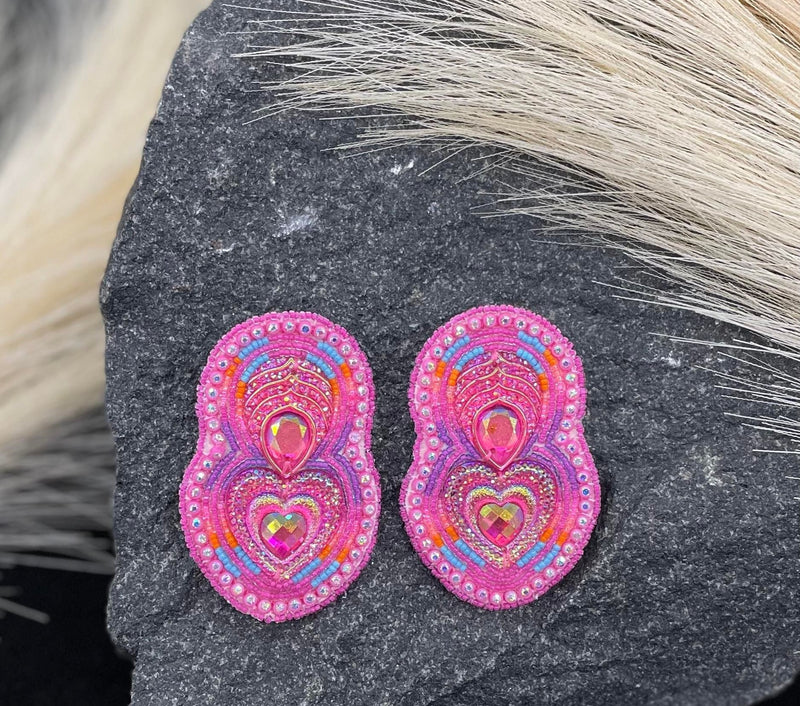Teardrop/Heart Beaded Earrings
