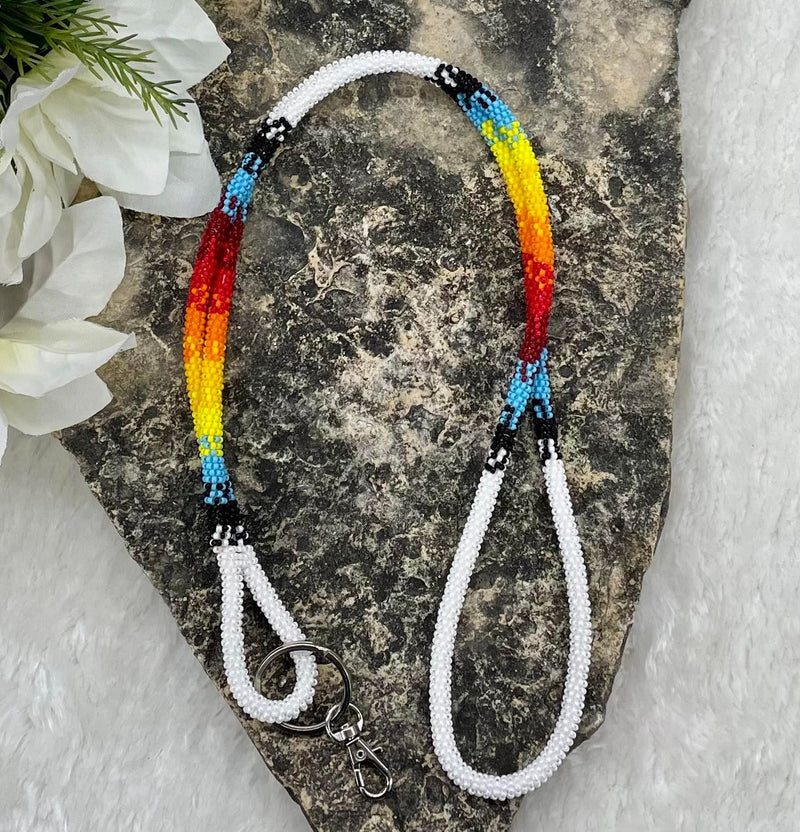 Rainbow Beaded Lanyard