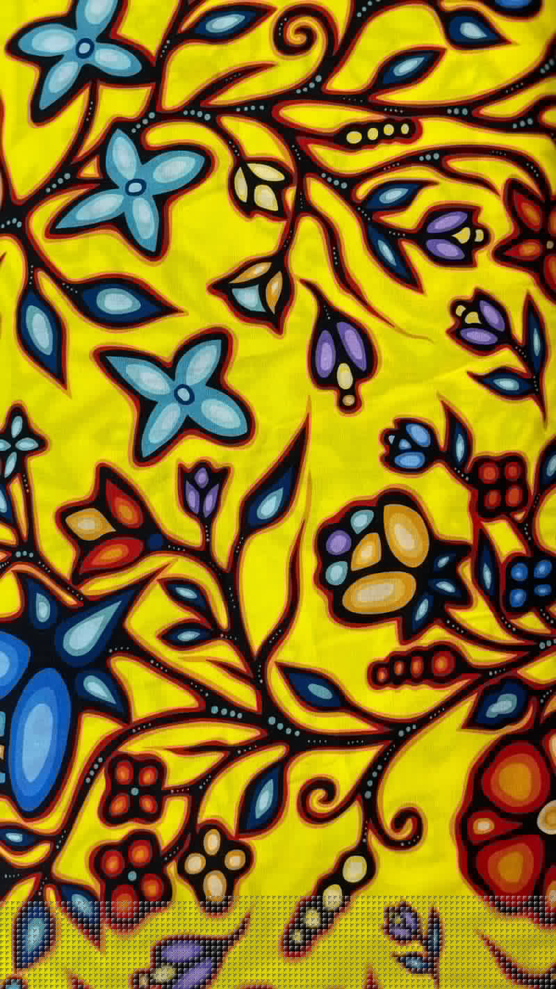 Ojibway Floral Fabric  By Jackie Traverse 2