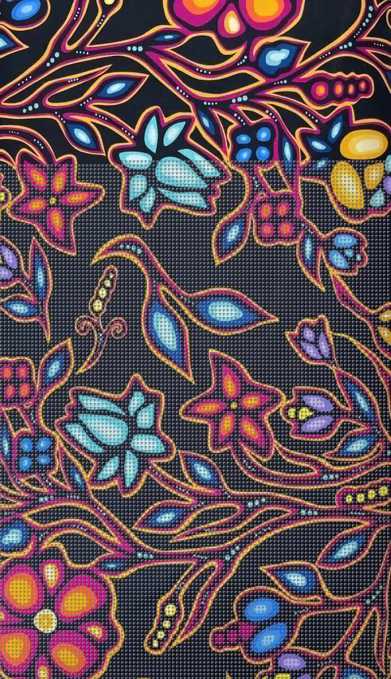 Ojibway Floral Fabric  By Jackie Traverse 2