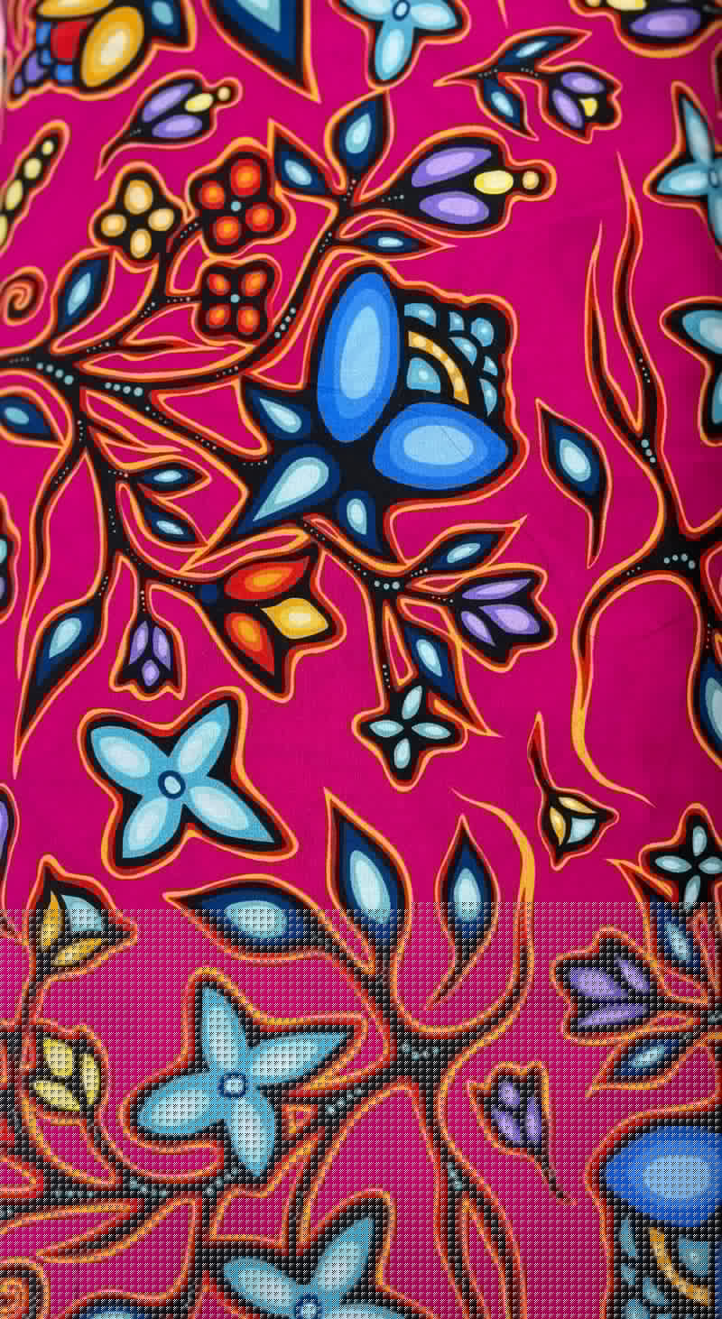 Ojibway Floral Fabric  By Jackie Traverse 2