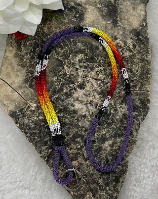 Rainbow Beaded Lanyard