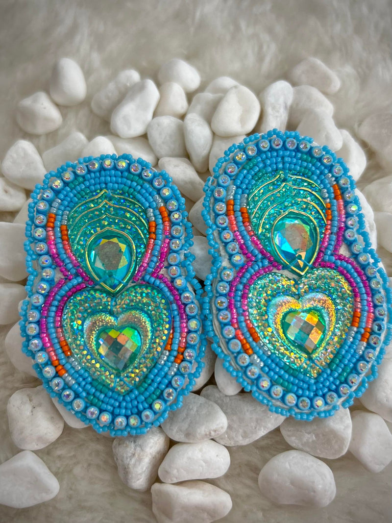 Teardrop/Heart Beaded Earrings