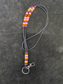 Leather Cord Partially Beaded Neck Lanyard