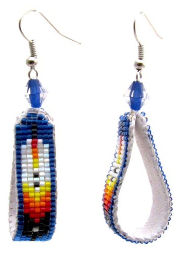 Feather Loop Beaded Earrings
