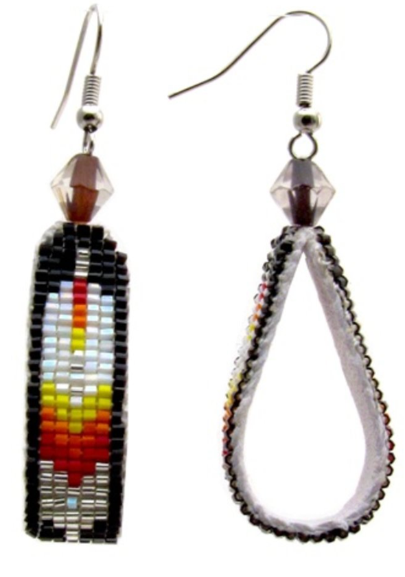 Feather Loop Beaded Earrings