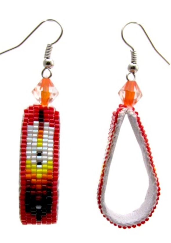 Feather Loop Beaded Earrings