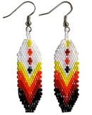 Four Directions Feather Beaded Earrings