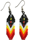 Four Directions Feather Beaded Earrings