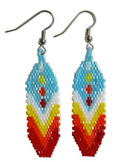 Four Directions Feather Beaded Earrings