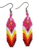 Four Directions Feather Beaded Earrings