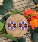 Brick Stitched Double Feather Earrings