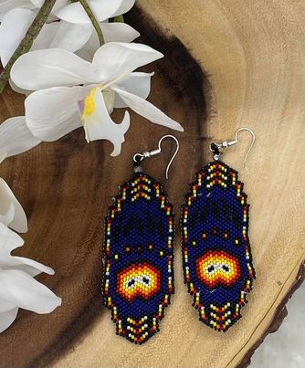 Beaded Bear Paw Earrings