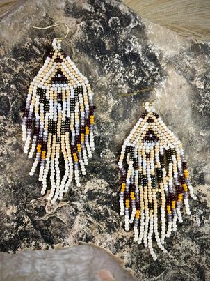 4'' Beaded Fringe Earrings